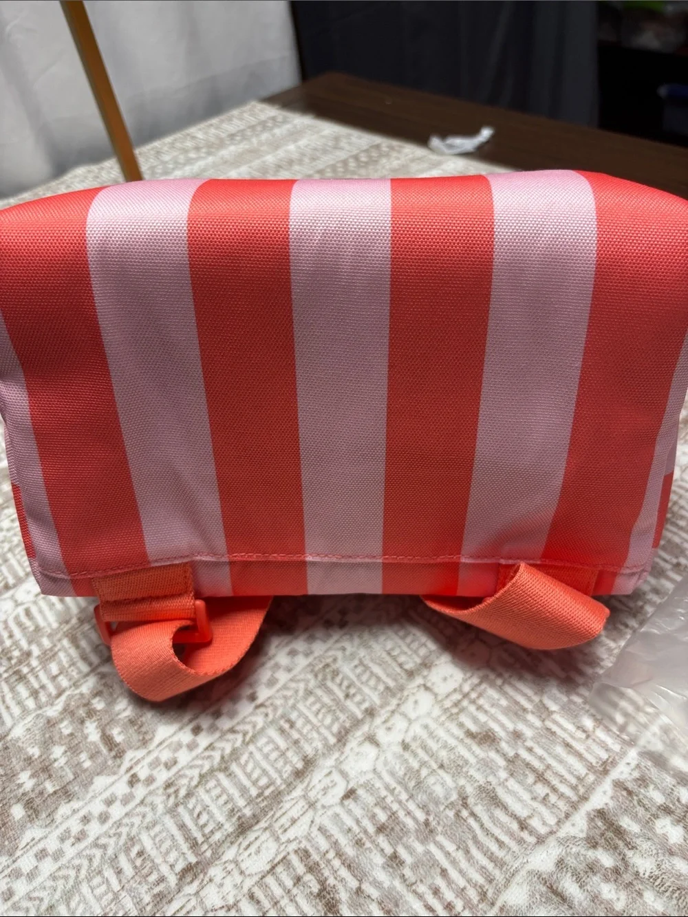 Victoria's Secret Pink and Coral Striped Backpack - Picture 3 of 7